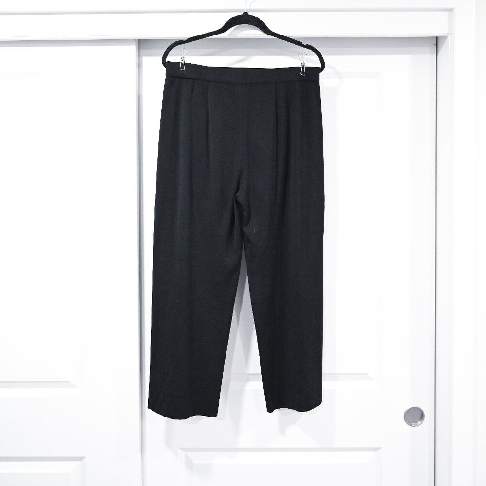 Misook Size XL Black Knit Acrylic Pull On Cropped Pants NWOT